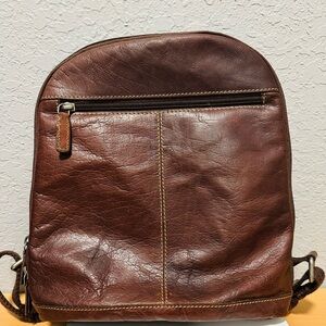 Jack Georges Voyager Convertible Backpack / Messenger Brown Leather
